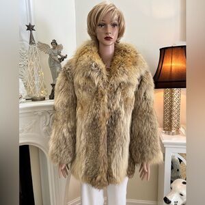 Vintage Elegant Coyote Fur Jacket